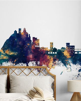 Monterosso al Mare Italy Skyline Blue & Bronze