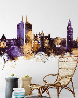 Murcia Spain Skyline Purple & Gold