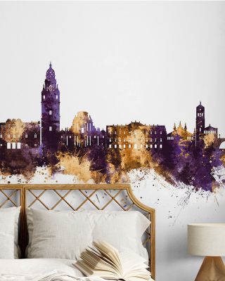 Murcia Spain Skyline Purple & Gold