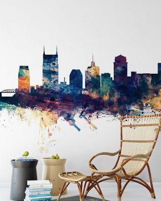 Nashville Tennessee Skyline Blue & Bronze