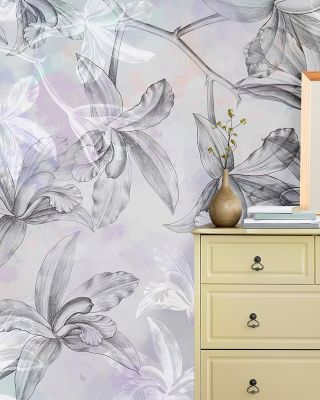 Orchids on Water in Purple Accent