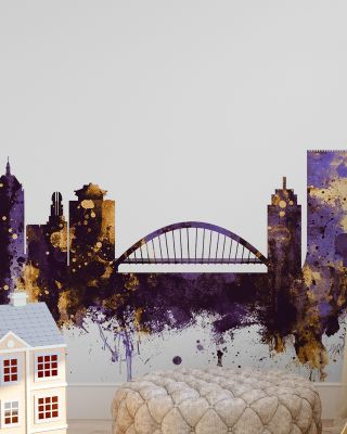 Rochester New York Skyline Purple & Gold