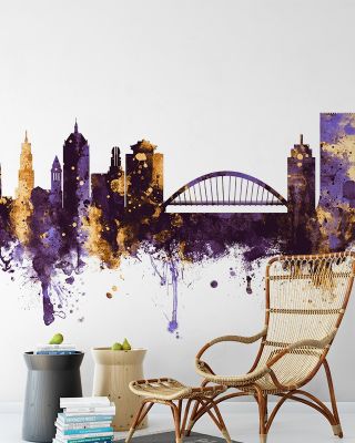 Rochester New York Skyline Purple & Gold