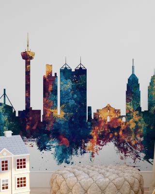 San Antonio Texas Skyline Blue & Bronze