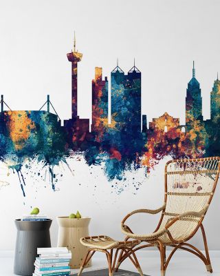 San Antonio Texas Skyline Blue & Bronze