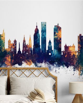 São Paulo Brazil Skyline Blue & Bronze