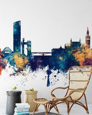 Sevilla Skyline Blue & Bronze