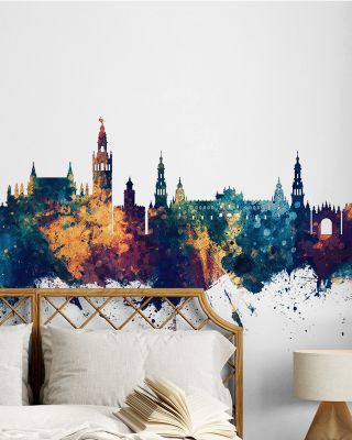Sevilla Skyline Blue & Bronze