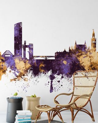 Sevilla Skyline Purple & Gold