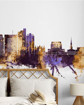 Shreveport Louisiana Skyline Purple & Gold