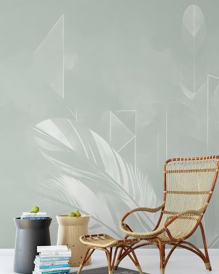 Solid Feather Geometry Green