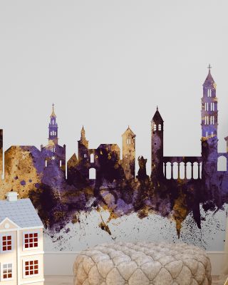 Split Croatia Skyline Purple & Gold