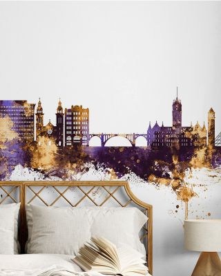 Spokane Washington Skyline Purple & Gold