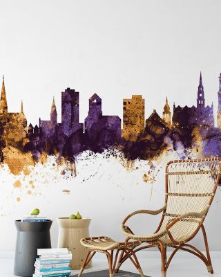 St Gallen Switzerland Skyline Purple & Gold