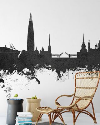 St Petersburg Russia Skyline Black & White