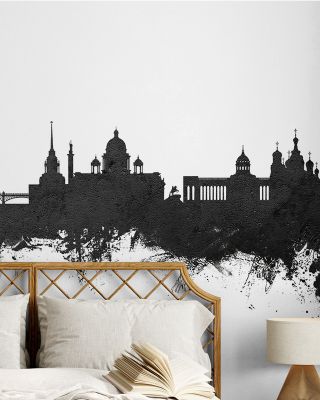 St Petersburg Russia Skyline Black & White