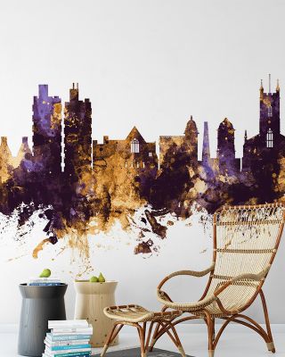 Stoke-on-Trent Skyline Purple & Gold