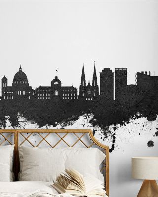 Strasbourg France Skyline Black & White