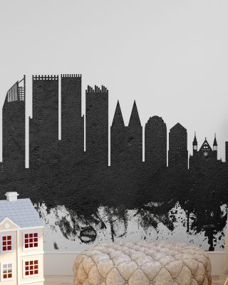 The Hauge Netherlands Skyline Black & White