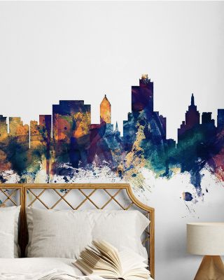 Tulsa Oklahoma Skyline Blue & Bronze