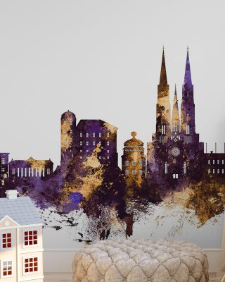 Uppsala Skyline Purple & Gold