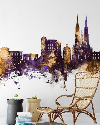 Uppsala Skyline Purple & Gold