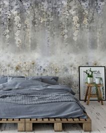 Wisteria Gray Floral Wallpaper - Custom Fit