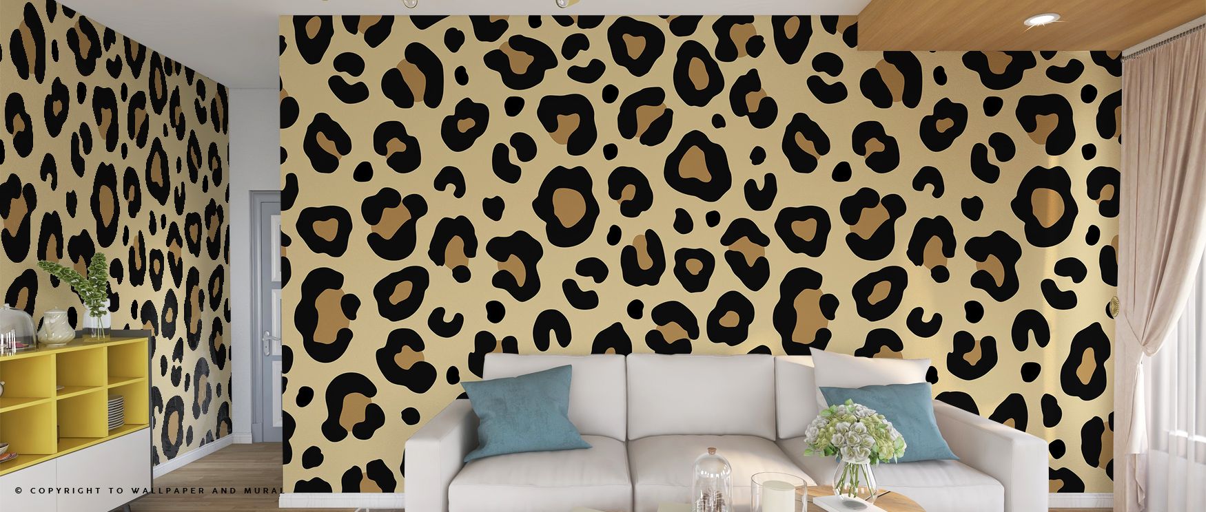 Leopard Skin Grrrrrr Wild Animal Print Wallpaper Custom Made Eco 
