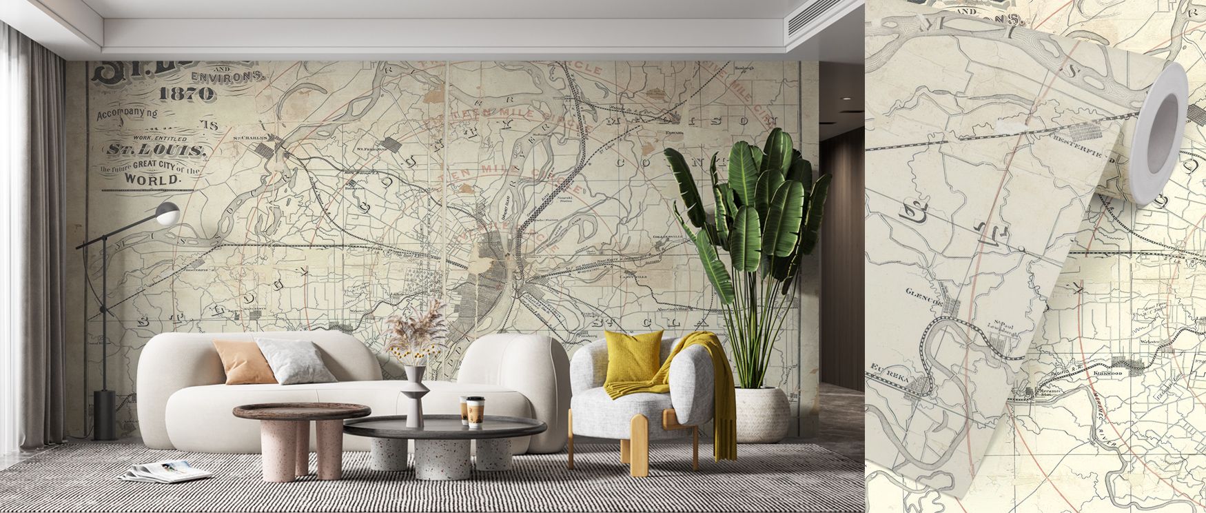 Vintage St Louis Wallpaper whispers of the past in balanced tones of bronze and ivory. Each brushstroke enhances depth and texture, transforming walls into peaceful expressions of city heritage and poetic refinement. 