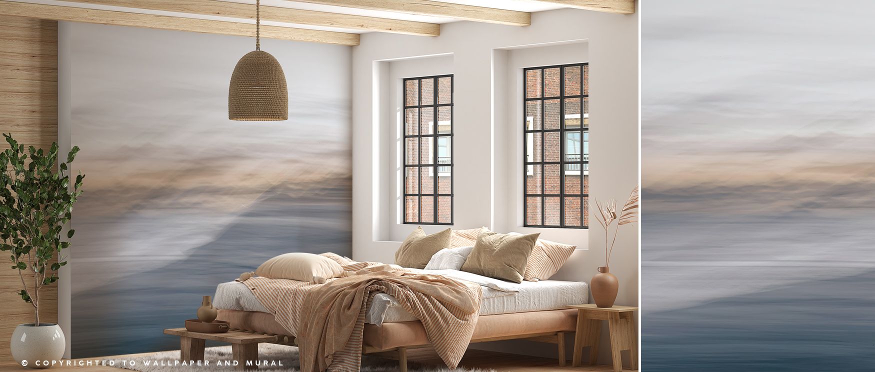In Waves Move Me Wallpaper, every gradient tells a story of tranquility. Its deep blue hues and smooth forms evoke movement and serenity, ideal for open living spaces that seek visual rhythm and oceanic inspiration. 