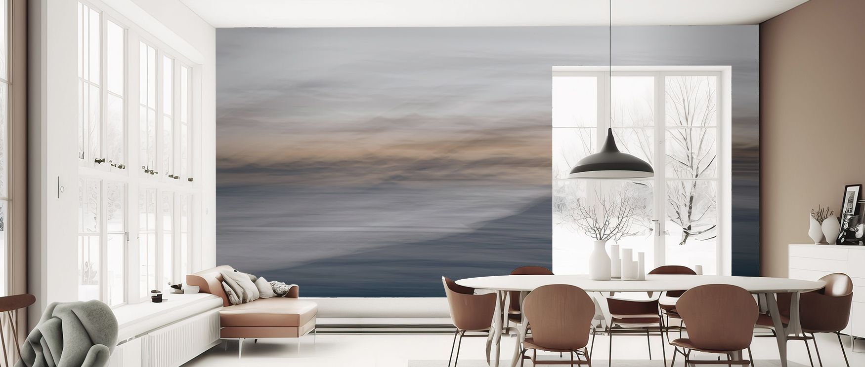 Waves Move Me Wallpaper whispers the rhythm of sea breeze and foam. Its shifting light and shadow evoke peace, bringing artistic calm to living or lounge spaces infused with coastal elegance. 