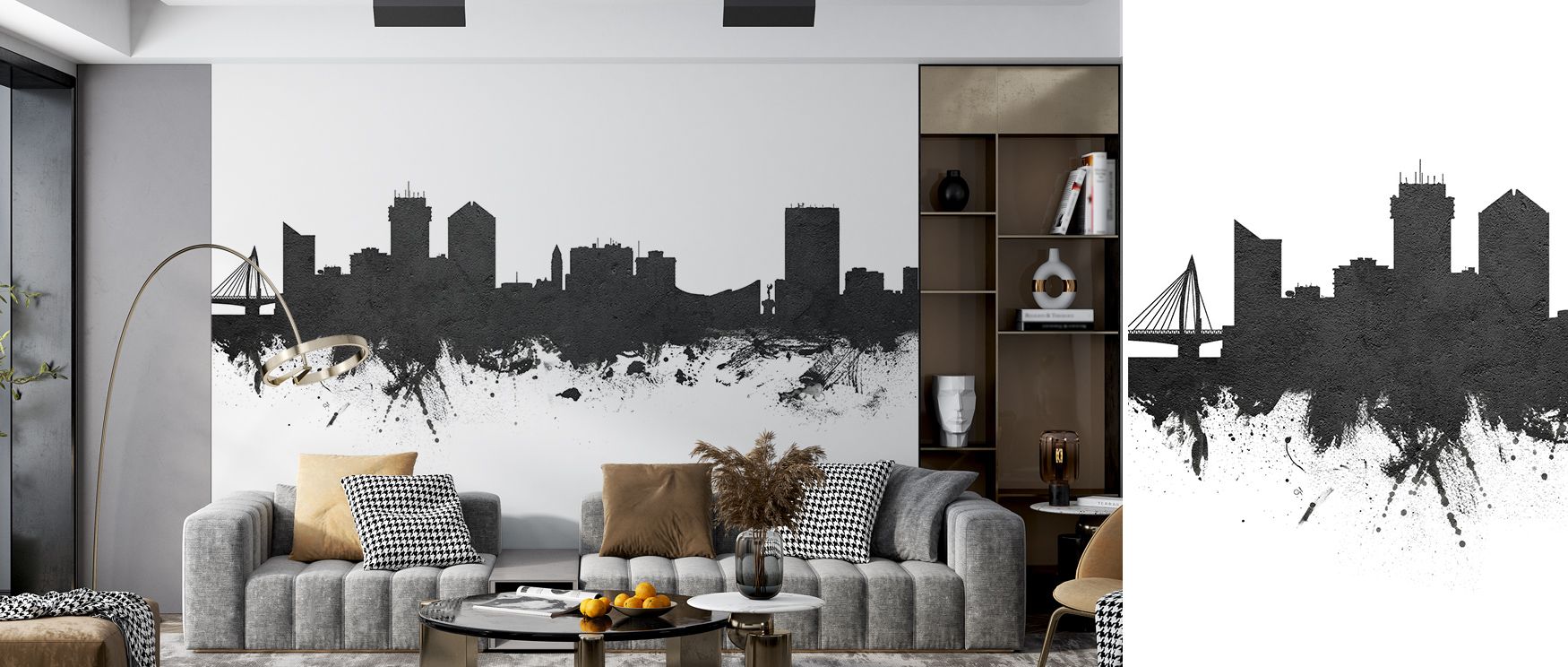 Balanced between art and architecture, Wichita Kansas Skyline Black & White Wallpaper brings visual purity to interiors. Its precise contours and soft light create harmony and cultural sophistication. 
