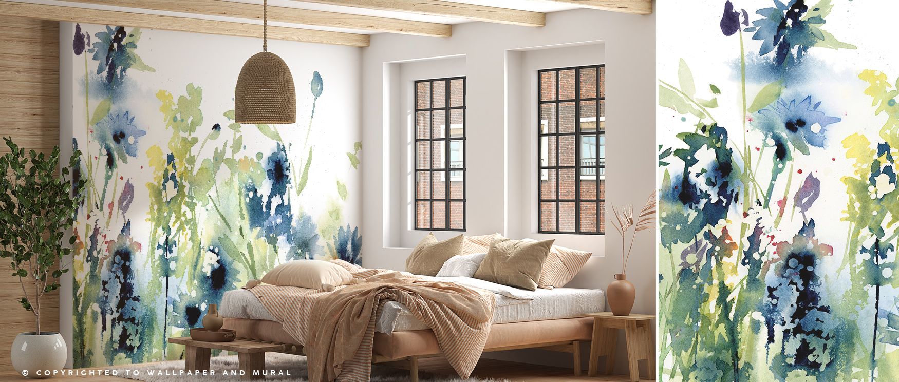 Wild Meadow Blue Wallpaper celebrates the union of light and texture through its intricate floral rhythm. Each bloom radiates soft energy, turning spaces into quiet havens of beauty that reflect both creativity and serene emotion. 