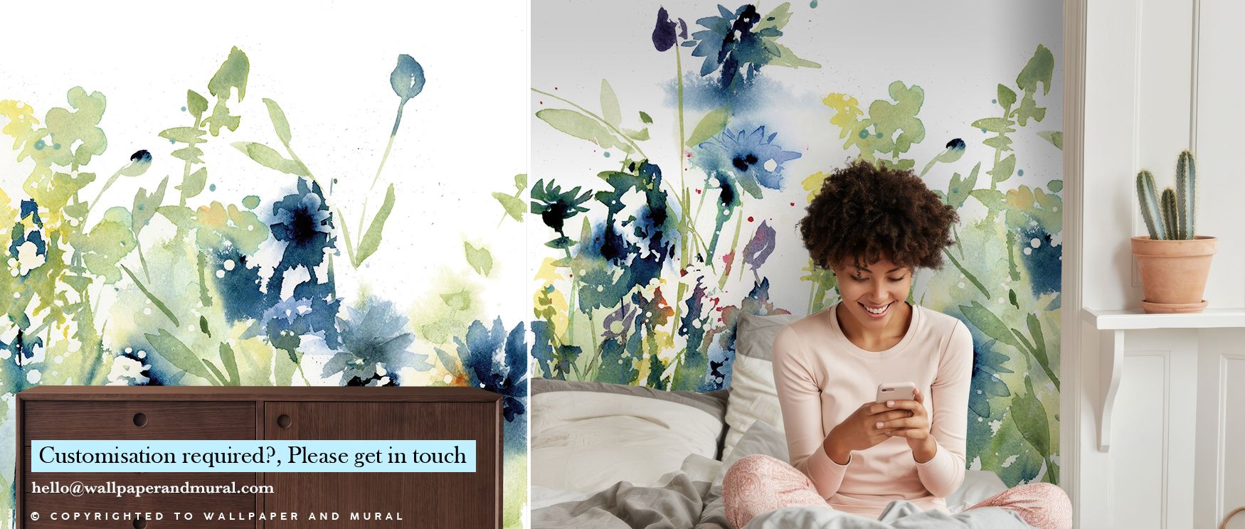 Like a field painted by soft breeze, Wild Meadow Blue Wallpaper carries delicate brushwork and luminous contrast. The design enriches interiors with subtle sophistication, ideal for bedrooms or living areas filled with natural light and elegance. 