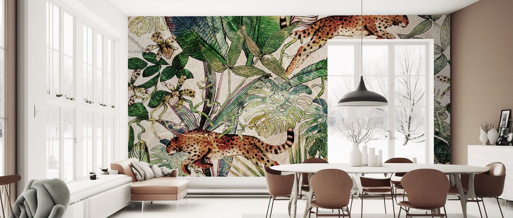 Vibrant yet balanced, Wildcat Leaves Wallpaper merges texture and tone into immersive artistry. Its flowing leaf design brings an earthy calm to spaces seeking inspiration from the wild beauty of nature. 