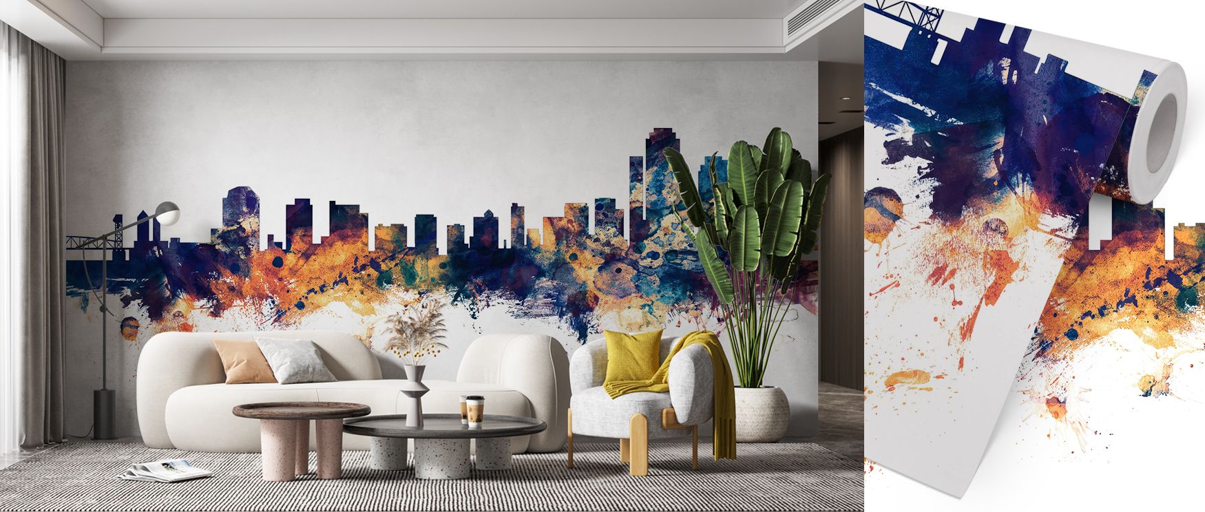 Evening elegance flows through Wilmington Delaware Skyline Blue & Bronze Wallpaper, showcasing radiant city towers surrounded by bronze-tinted horizons. Each brush of blue carries depth and emotion, filling interiors with calming luminosity. The design ba