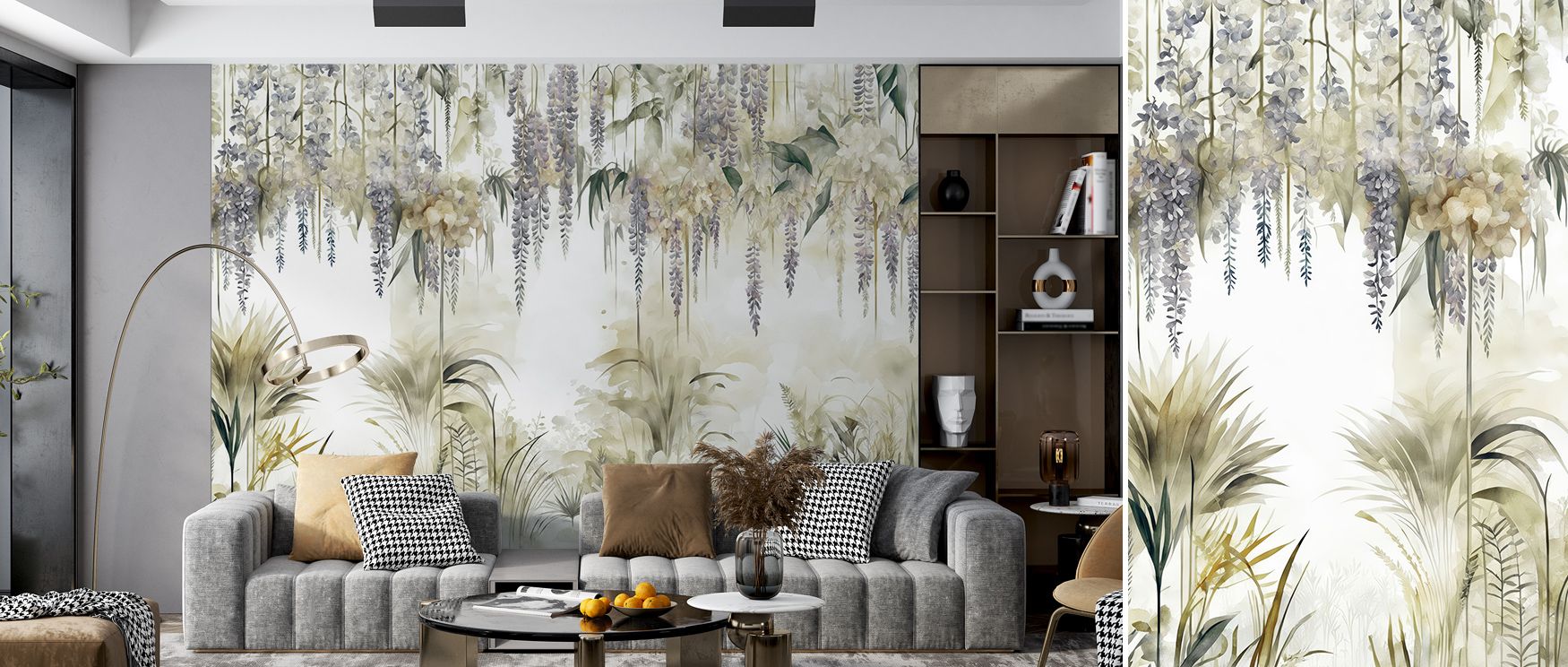 Graceful curves and cascading clusters generate movement, drawing the eye across walls in a continuous, harmonious pattern. Wisteria Garden Bright Wallpaper merges natural inspiration with artistic flair for timeless beauty. 