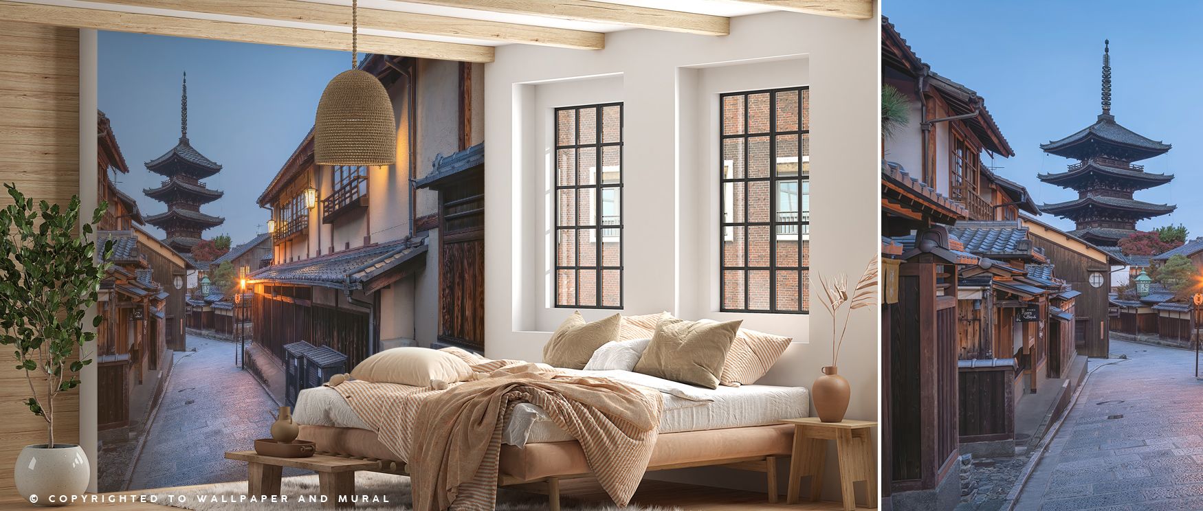 Bring timeless sophistication with Yasaka Pagoda at Night Wallpaper, combining muted evening hues and tiered pagoda architecture for bedrooms, living rooms, or reading corners. Each roofline adds rhythm and subtle depth. 