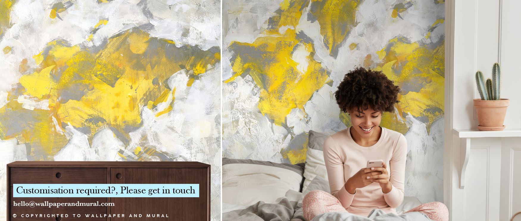 Transform walls with Yellow World Wallpaper, layering playful shapes and soft highlights to energize bedrooms, living rooms, or open-plan spaces. Each motif adds visual rhythm and texture. 