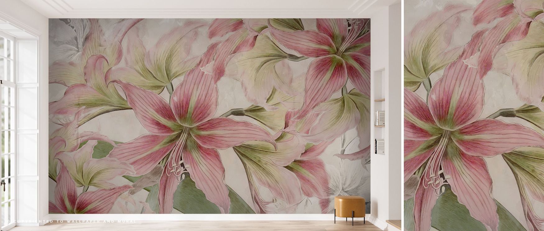 The Amarantus Dream Vivid Wallpaper celebrates emotional expression through its vivid palette. Its painterly lines and glowing structure uplift rooms with natural rhythm, filling them with light, optimism, and the luxury of unrestrained creativity. 
