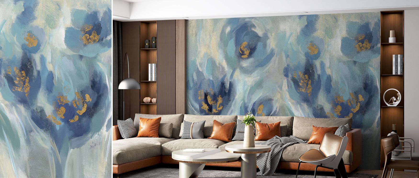 Soft luminosity graces April Blooms Wallpaper, as blossoms appear weightless beneath filtered light. The design balances purity and artistry, creating environments that evoke springtime peace and sophisticated beauty through fluid composition.