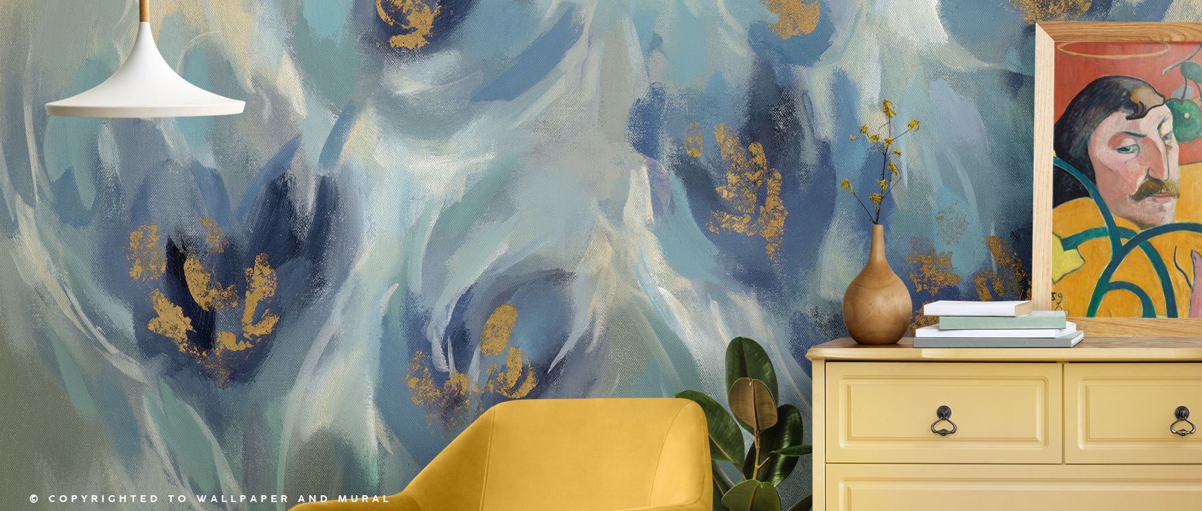 Blooming serenity surrounds April Blooms Wallpaper, uniting form and color in tranquil synergy. Delicate shading conveys movement and texture, enriching modern interiors with lyrical softness and seasonal charm.