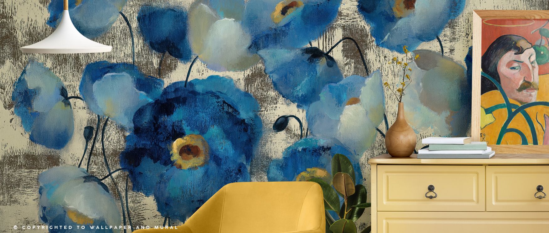 Elegant tones drift through Aquamarine Floral Wallpaper, blending aquamarine essence with delicate outlines. The result feels peaceful and sophisticated, inviting interiors to resonate with meditative beauty and balanced form.