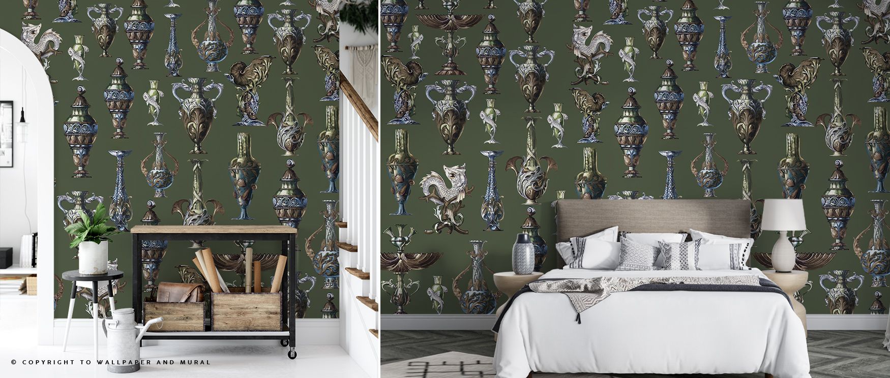 Radiant contrast flows through Art Deco Wall Green Wallpaper, merging modern polish and classic rhythm. Light dances along patterned planes, enriching spaces with energy and cultivated charm.