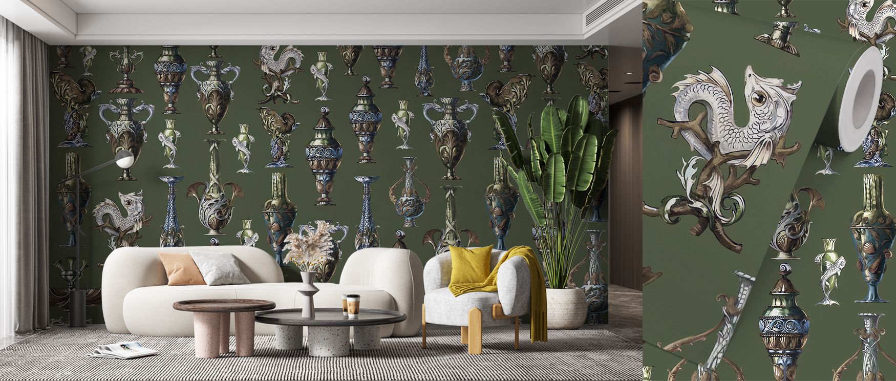 Deco refinement pulses in Art Deco Wall Green Wallpaper, balancing bold form with soft tone. The pattern evokes luxury without excess, creating interiors that feel confident, stylish, and historically inspired.