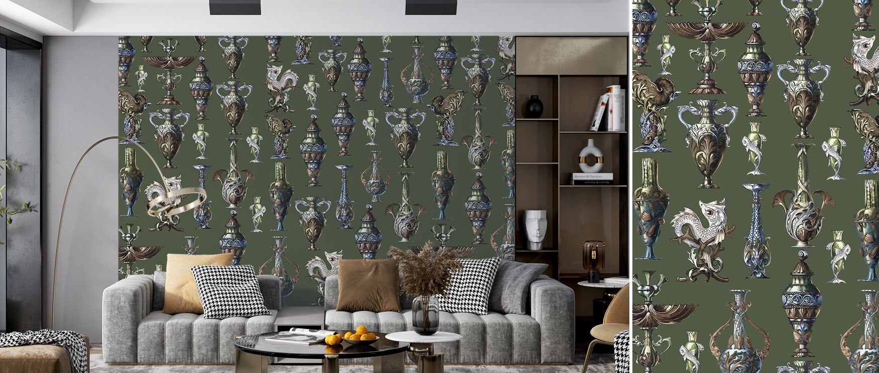 Structured beauty reigns within Art Deco Wall Green Wallpaper, as each line captures balance and dimension. The visual rhythm elevates refined settings with artistic vitality and compositional grace.