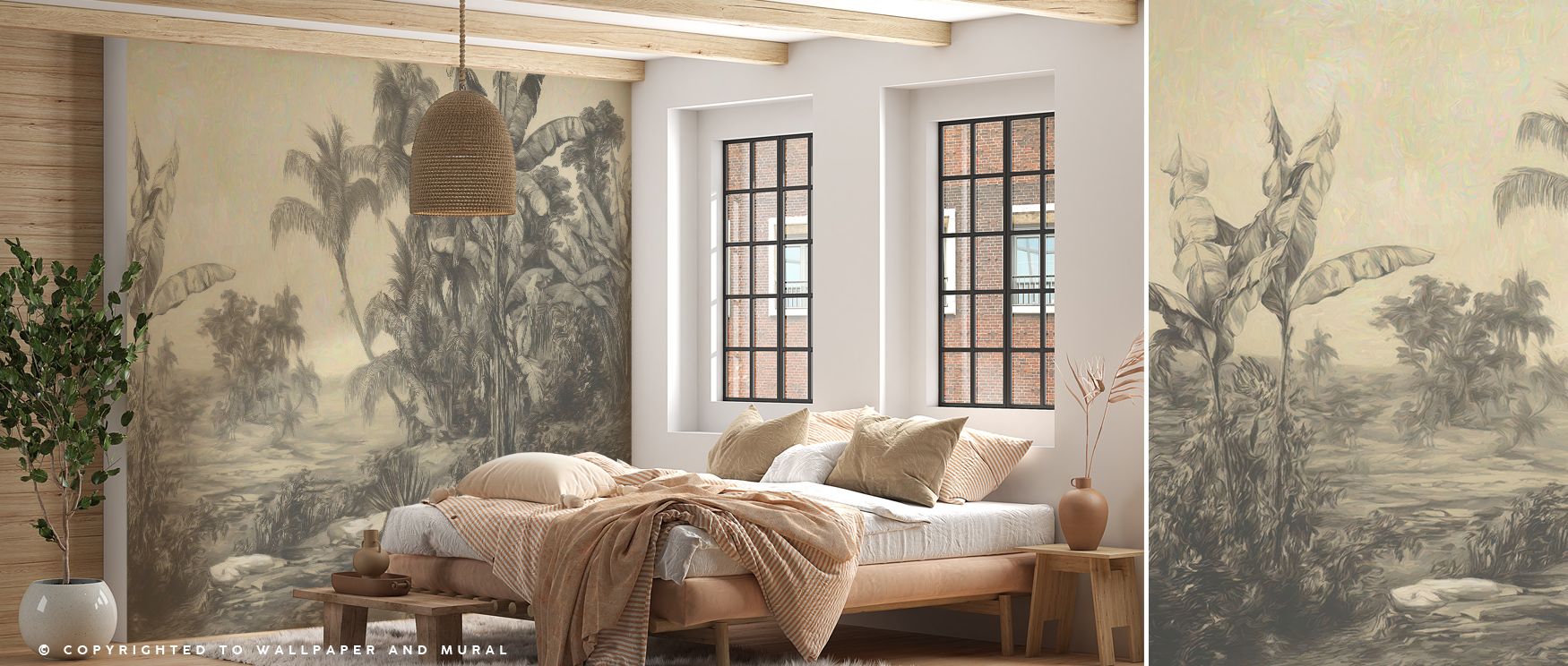Tranquil tones wash over At Dusk Wallpaper, capturing the moment of fading daylight in soft transitions. Gentle shades blend into one another, surrounding interiors with peace and quiet energy ideal for serene living environments.