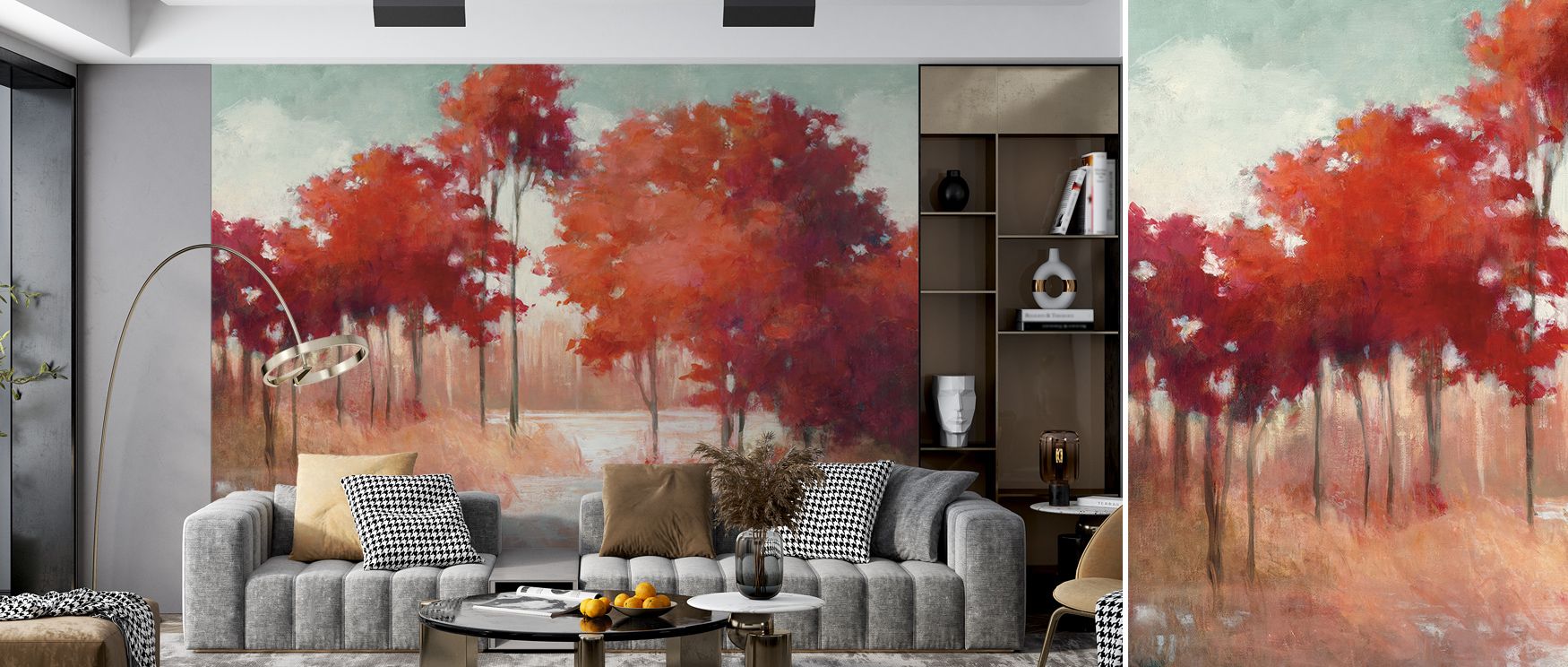 Seasonal serenity illuminates Autumn Lake II Wallpaper, blending foliage and reflection with painterly tone. Each contour inspires relaxation and gentle nostalgia in tranquil home environments.