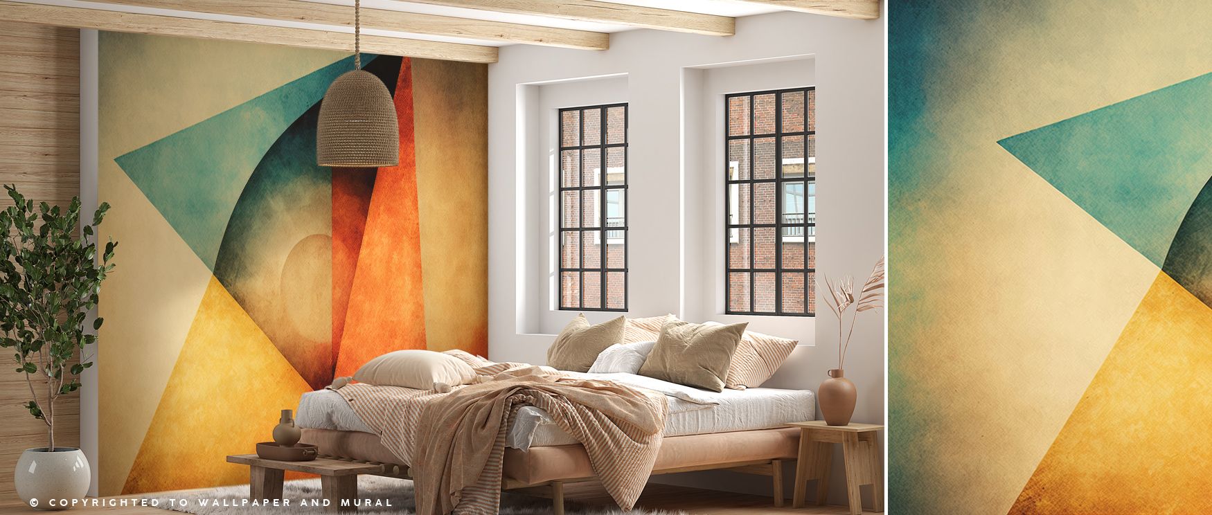 Warm reflections fall softly within Autumn Rain and Warmth Wallpaper, where copper tones glisten through misty amber haze. Each blended layer evokes the tenderness of seasonal rain, offering interiors depth, comfort, and poetic rhythm. The composition tur