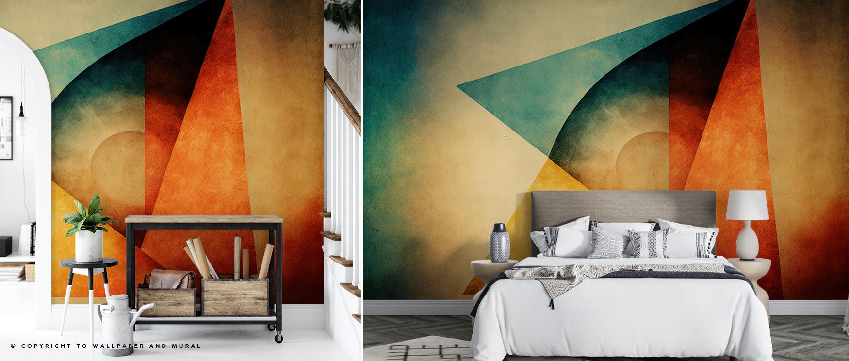 Amber light breathes across Autumn Rain and Warmth Wallpaper, forming movement and tone reminiscent of rainfall at dusk. The design radiates intimacy and nostalgic warmth, balancing emotion and texture to create spaces alive with serene beauty and subtle 